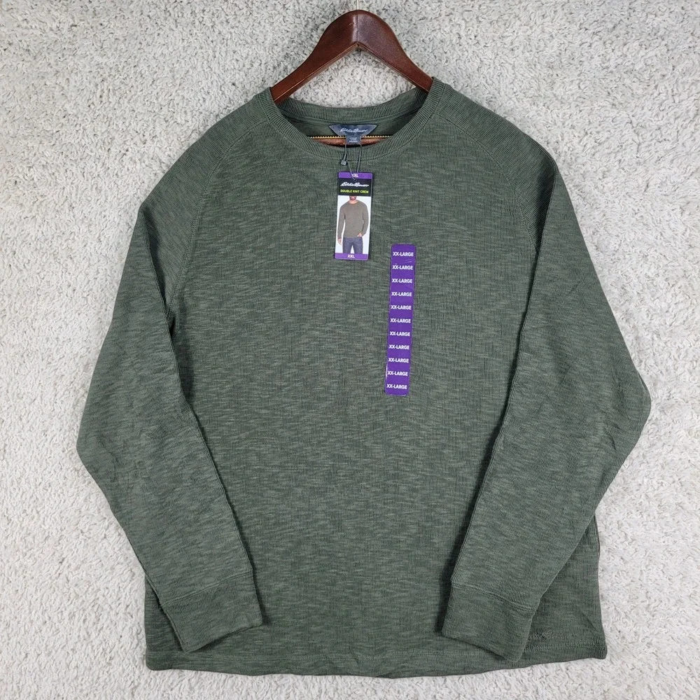 Eddie Bauer Double Knit Crew Mens XXL Forest Night Green NWT EB002261 Sweatshirt - Picture 12 of 14